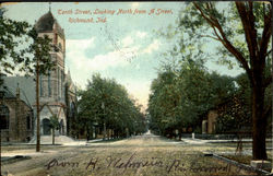 Tenth Street Looking North From A Street Richmond, IN Postcard Postcard