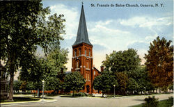St. Francis De Sales Church Geneva, NY Postcard Postcard