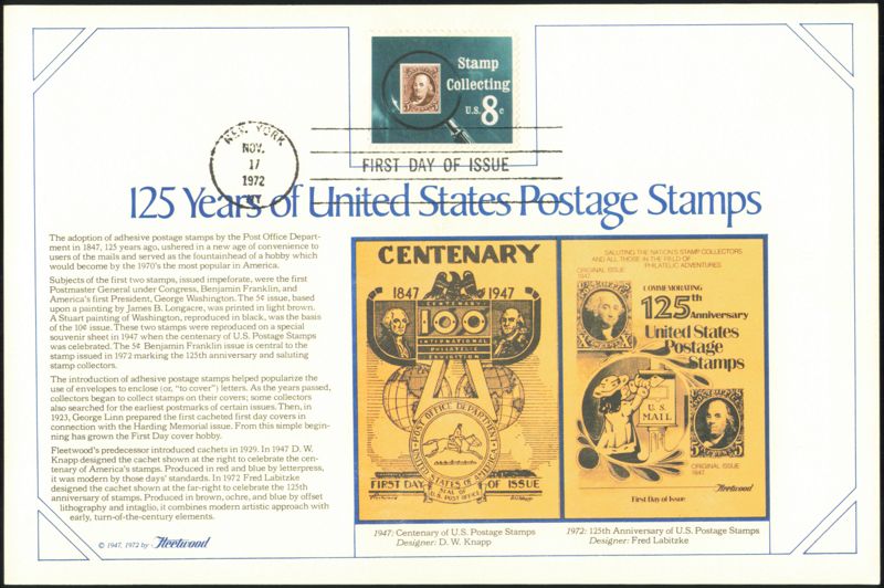 125 Years of United States Postage Stamps Commemorative