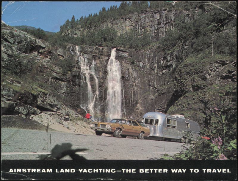 Airstream Land Yachting Travel Trailer at Waterfall