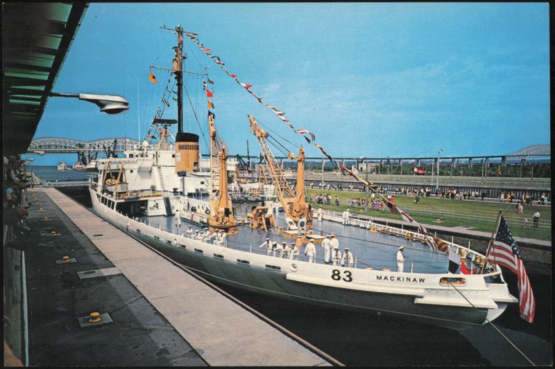 US Coast Guard Cutter Mackinaw at the Soo Locks Sault Ste. Marie Michigan