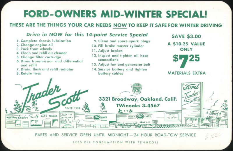 Trader Scott Ford Mid-Winter 14-Point Service Special Oakland California