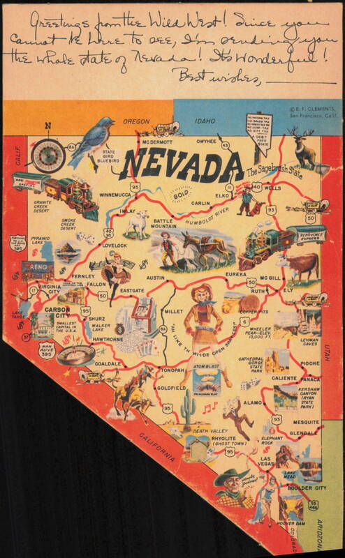 Nevada The Sagebrush State Illustrated Map