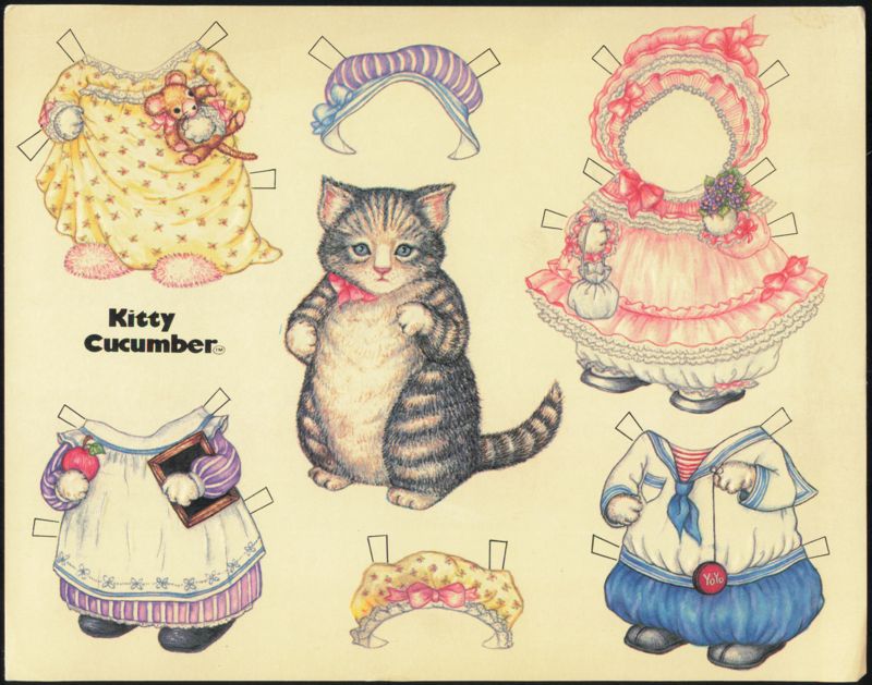 Kitty Cucumber Cut-Out Costume Paper Doll Dolls