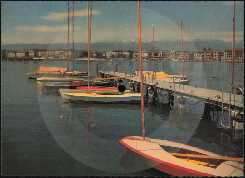 Phonoscope Musical Card: Sailboats in Geneva Harbour Switzerland