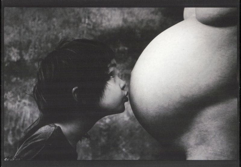 The First Kiss to a Little Brother by Jan Saudek Photographic Art
