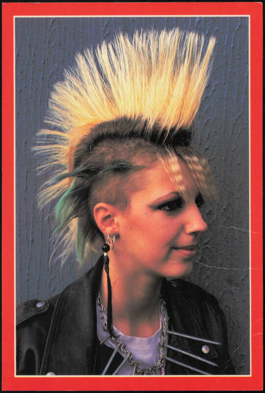 London Punk Jacky Moores Mohawk Hairstyle Portrait United Kingdom