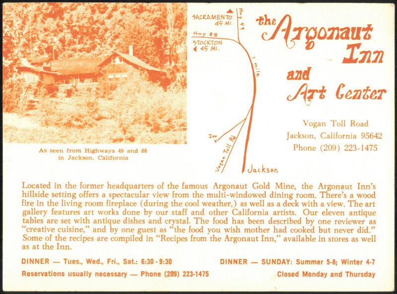 The Argonaut Inn and Art Center, Jackson, California