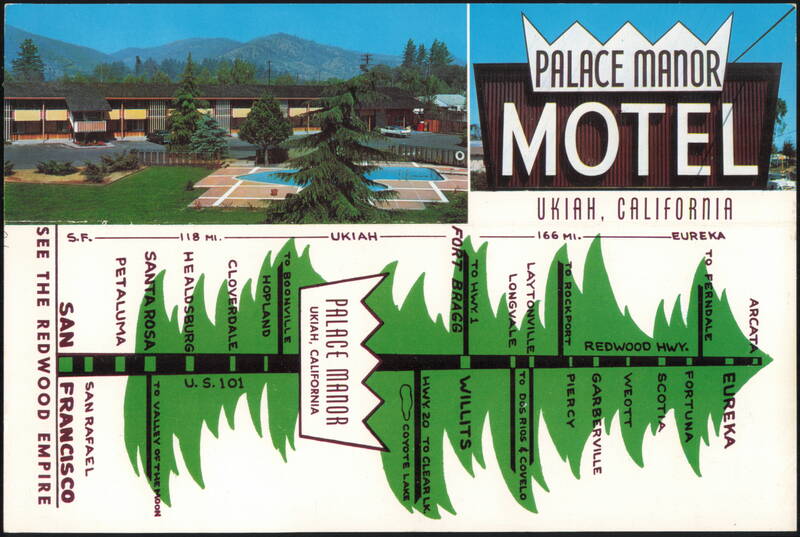 Palace Manor Motel, Redwood Highway, Ukiah, California