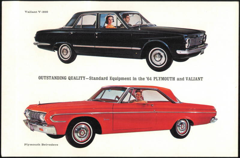 1964 Plymouth and Valiant Cars, Bay Harbor Chrysler-Plymouth Costa Mesa California
