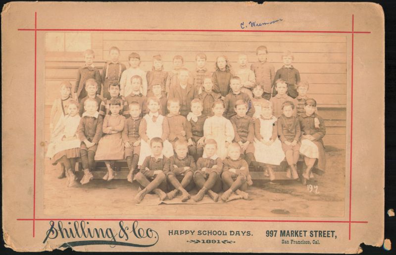 Happy School Days 1891 Class Portrait, San Francisco California