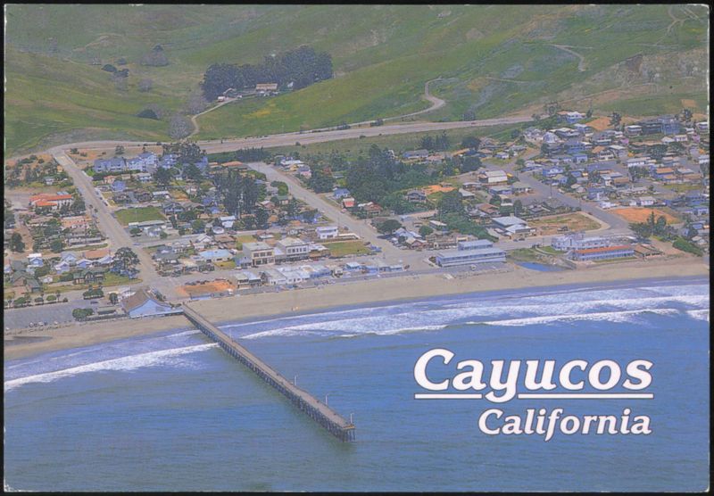 Aerial View of Pier and Coastline Cayucos California