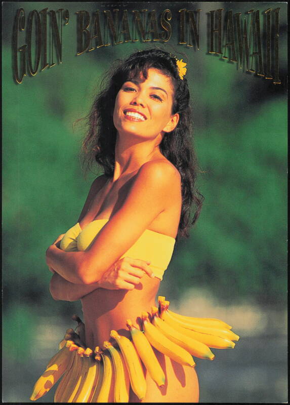 Goin' Bananas in Hawaii Woman Wearing Banana Skirt