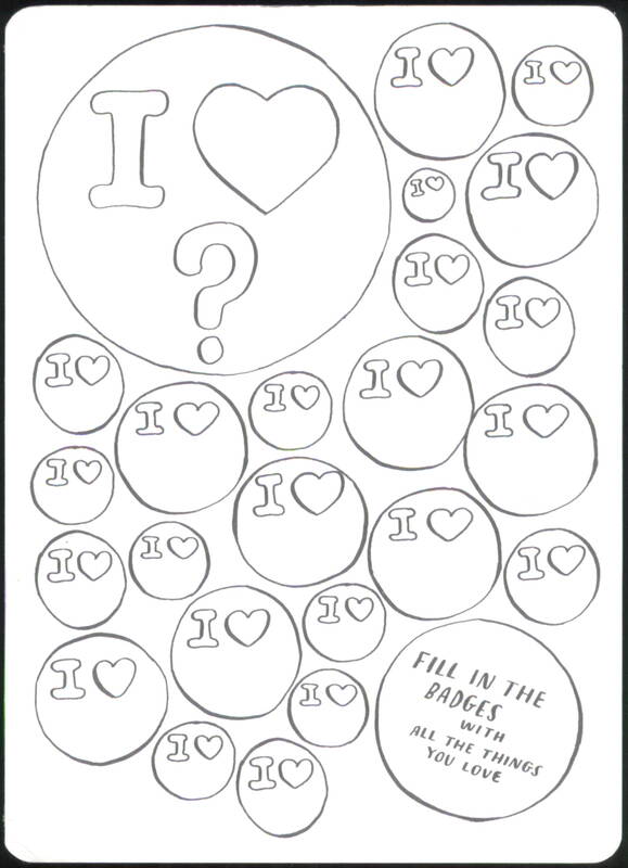 My Wonderful World of Fashion I Love Badges Activity Card