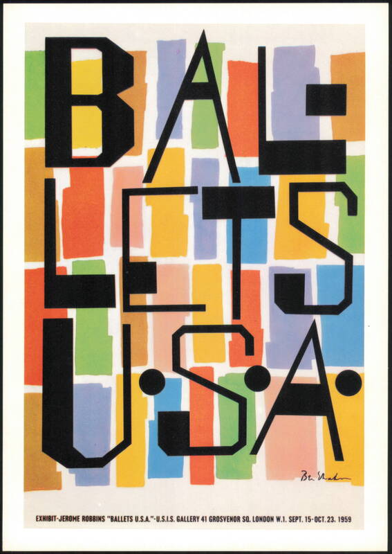 Ben Shahn Ballets U.S.A. Exhibit Poster 1959 London United Kingdom