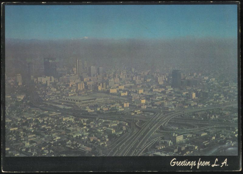 Los Angeles Smog Aerial View with Environmental Explanation California