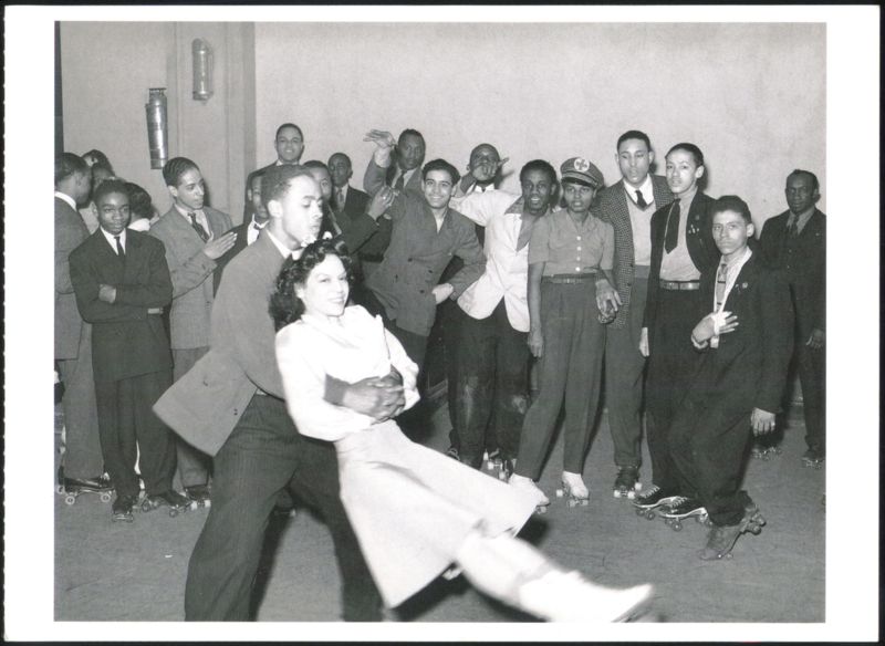 Young Man Swings Partner at a Roller Dance, Chicago, 1941 Illinois