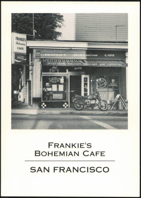 Frankie's Bohemian Cafe, 1862 Divisadero St. San Francisco California