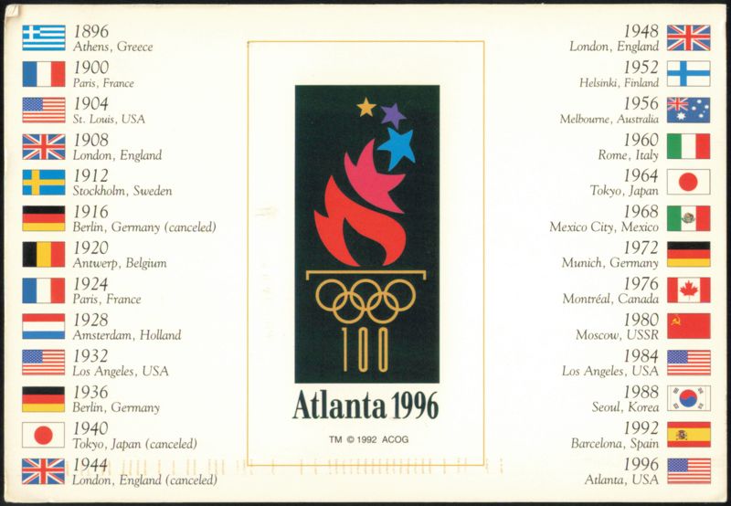 Atlanta 1996 Olympic Games 100th Anniversary Commemorative Georgia