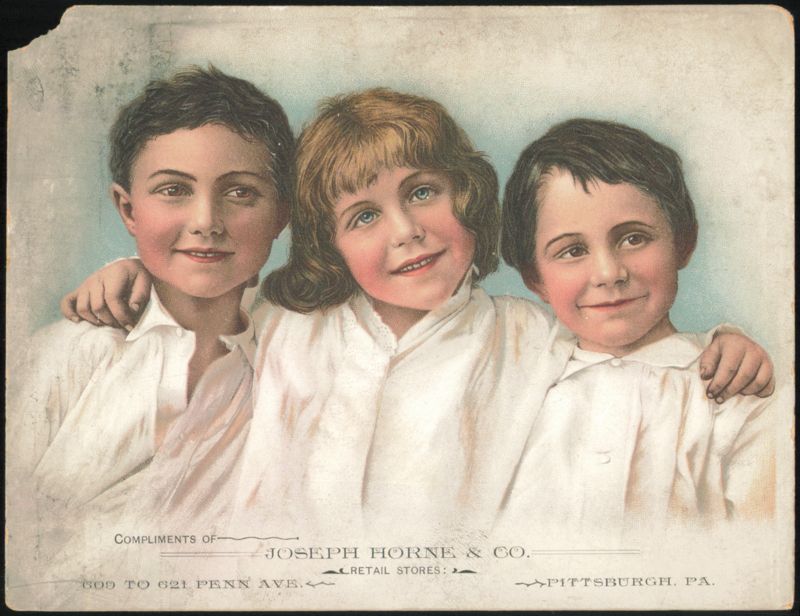 Three Children Portrait, Joseph Horne & Co. Pittsburgh PA Pennsylvania