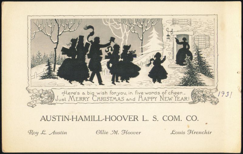 1931 Christmas and New Year Greeting, Austin-Hamill-Hoover