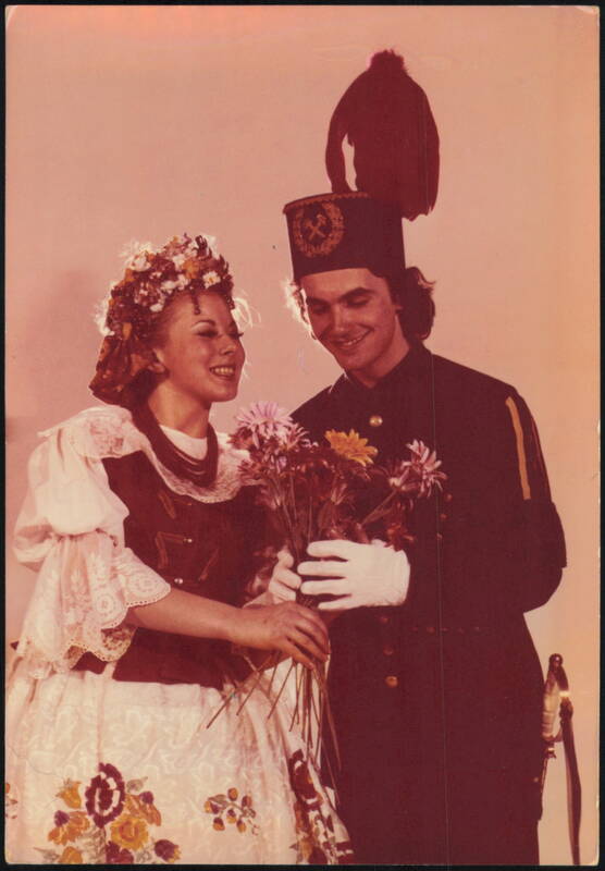 Slask Song and Dance Ensemble Performers with Flowers Poland