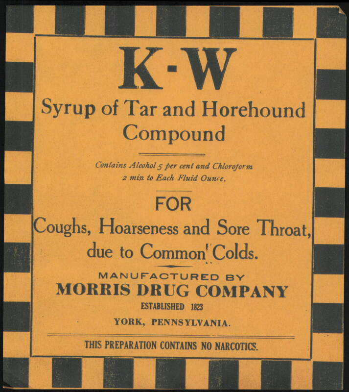 K-W Syrup of Tar and Horehound Compound Label