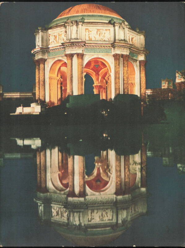 Dome of Fine Arts Palace Illuminated, 1915 Exposition San Francisco California