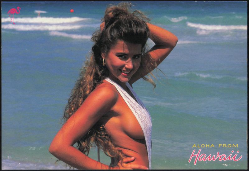 Woman in White Swimsuit, Aloha from Hawaii Swimsuits & Pinup