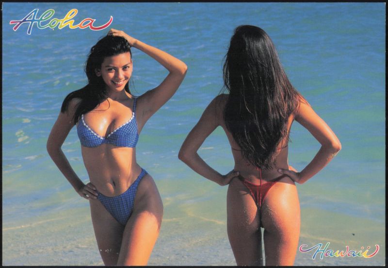 Two Women in Bikinis, Having Fun in Paradise, Hawaii