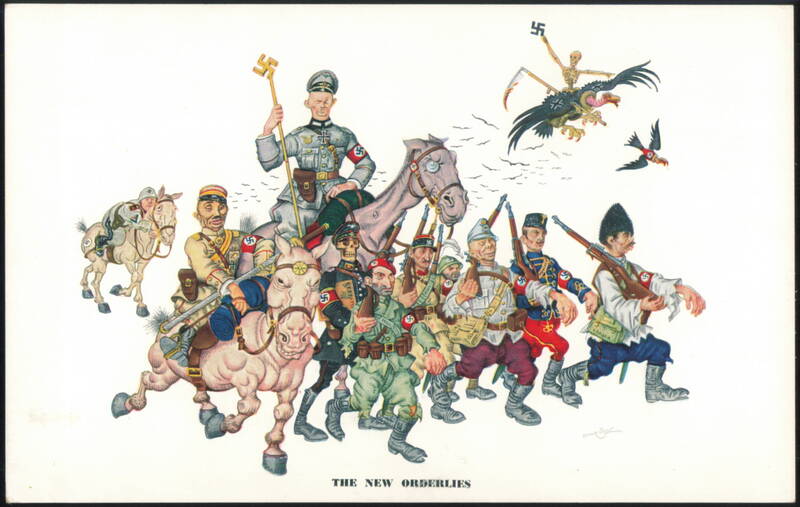 The New Orderlies by Arthur Szyk, Esquire Magazine Caricature