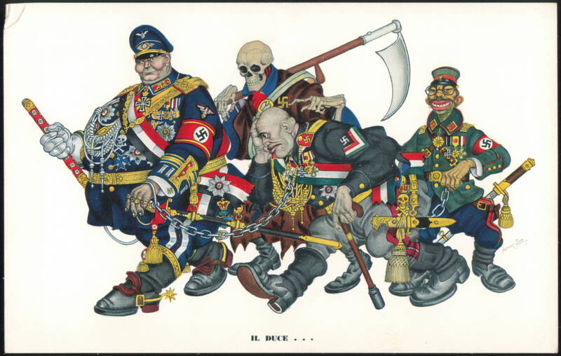 Il Duce Arthur Szyk Caricature Set 6 Card 3 Propaganda