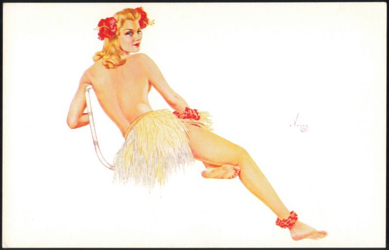 Varga Girl Hula Dancer, Set 1 Card 5, Esquire Magazine