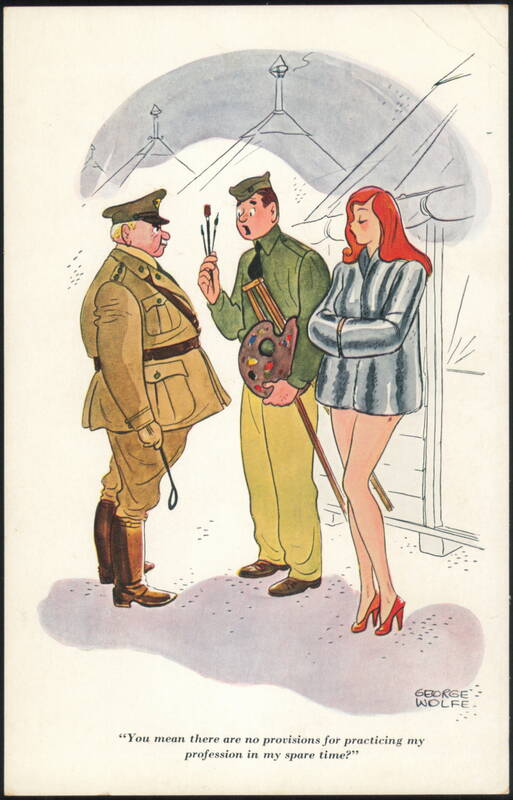 Esquire Cartoon by George Wolfe, Soldier and Artist