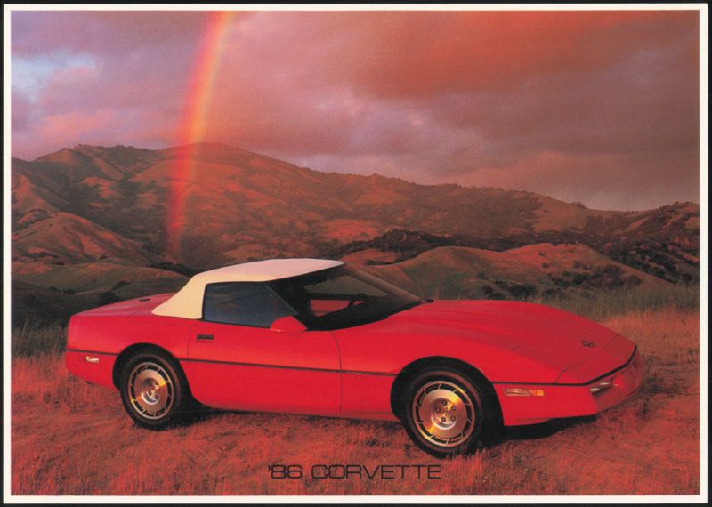 1986 Chevrolet Corvette Red Convertible with Rainbow