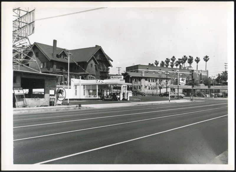 Mobilgas Station and West Wilshire Apartments Los Angeles California