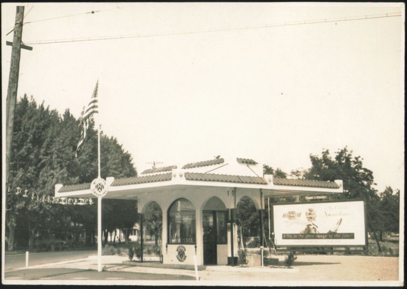 Western Gasoline Station with Chevrolet Billboard Lodi California