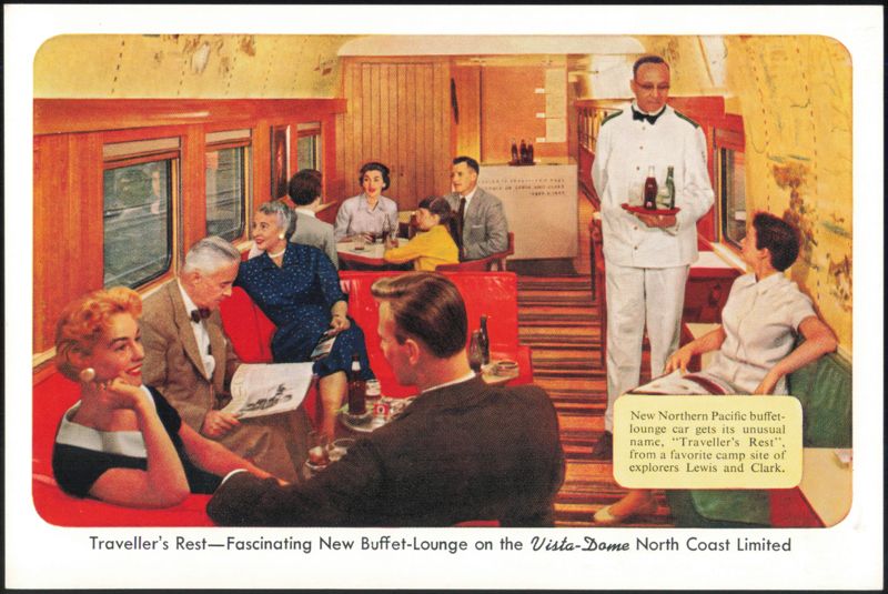 Traveller's Rest Buffet-Lounge, Vista-Dome North Coast Limited