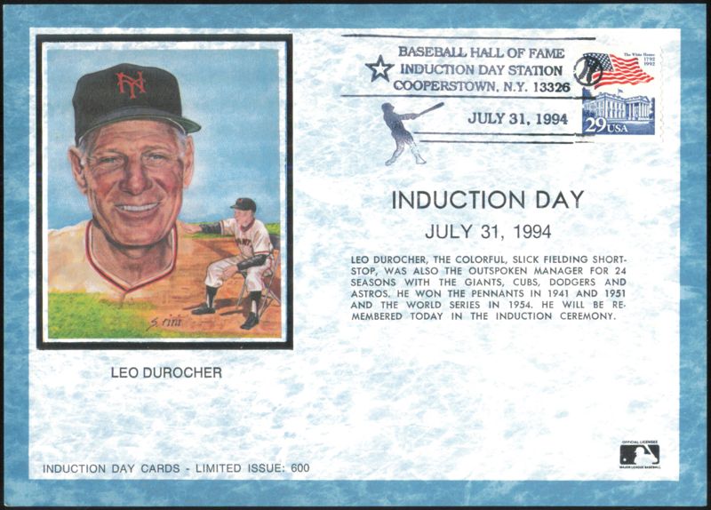 Leo Durocher Baseball Hall of Fame Induction Day 1994 Cooperstown New York