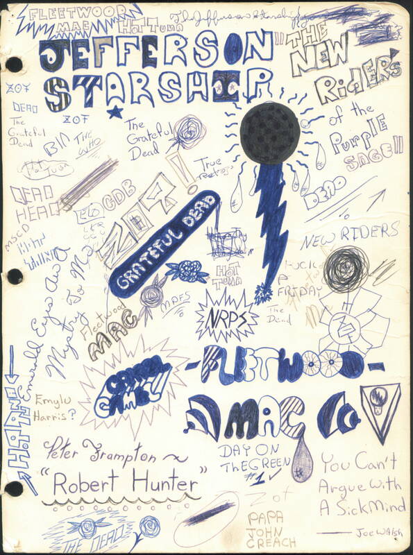 1970's Jefferson Starship Grateful Dead Music Fan Art Collage