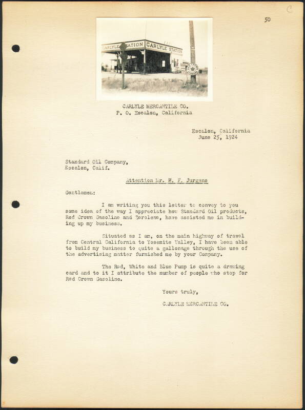 Carlyle Mercantile Co. Escalon California 1924 Letter