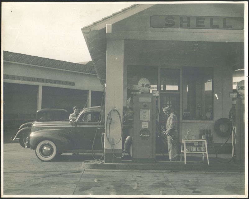 Shell Gas Station with Attendant and Customer Gas Stations