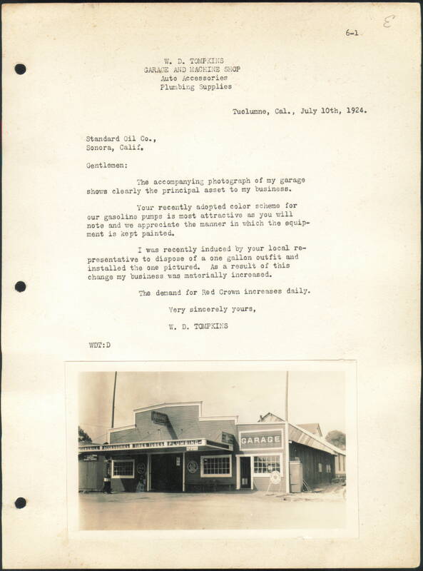 W. D. Tompkins Garage and Machine Shop, Tuolumne, CA California