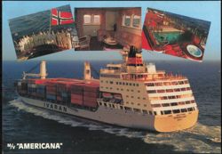 M/V Americana Cargo Ship, Oslo Large Format Postcard