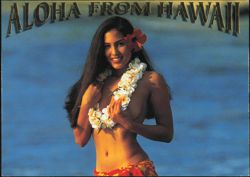 Aloha From Hawaii Woman with Hibiscus Flower and Lei Glamour Vince Cavataio