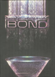 Bond Martini Glass Futuristic Sci Fi Graphic Design Large Format Postcard