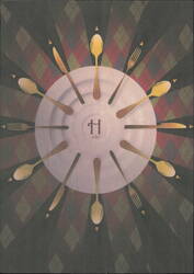 The Henry Restaurant Cutlery and Argyle Pattern Design Large Format Postcard