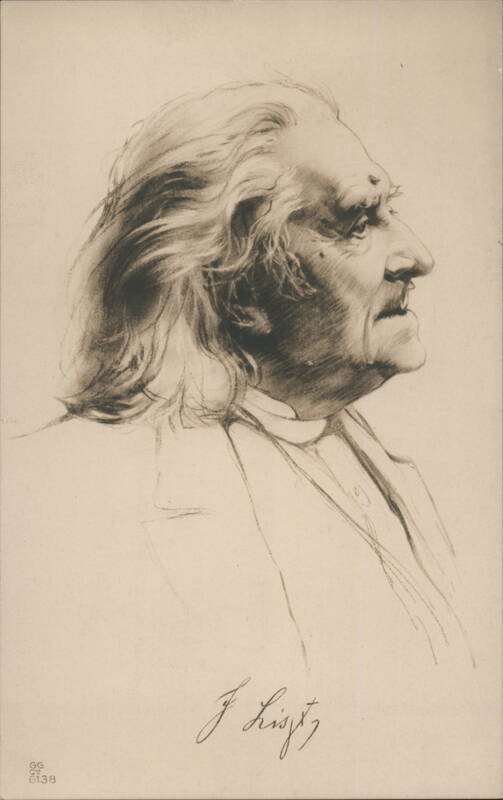 Composer Franz Liszt Profile Portrait Sketch 6138 Composers