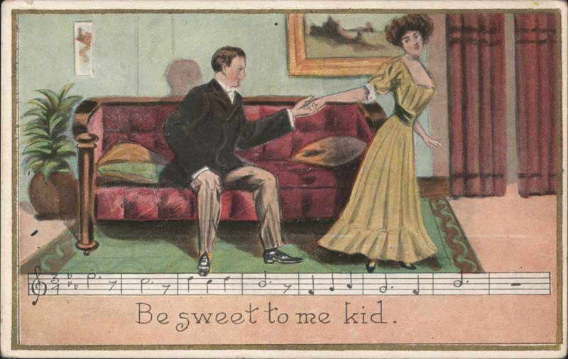 Be Sweet to Me Kid, Courting Couple with Sheet Music