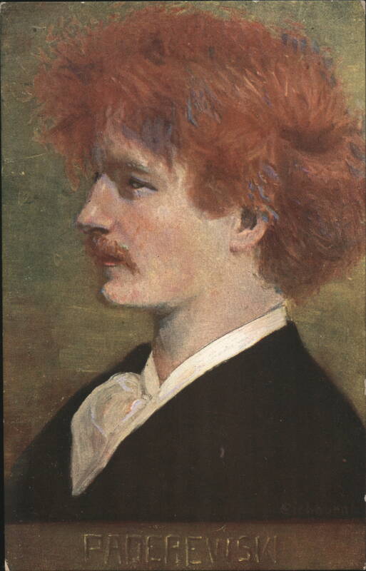 Pianist Ignacy Jan Paderewski Profile Portrait Leo Bernhard Eichhorn